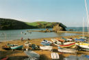 Boats on the beach at Hope Cove